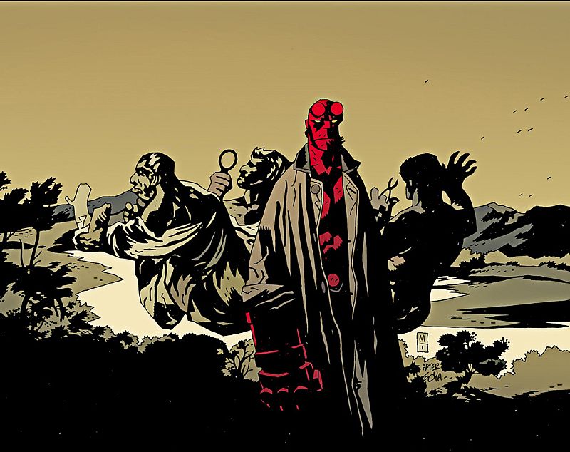 Átropos o Las parcas, de Goya (1819-1823) en una ilustración de Hellboy de Mike Mignola de 2011