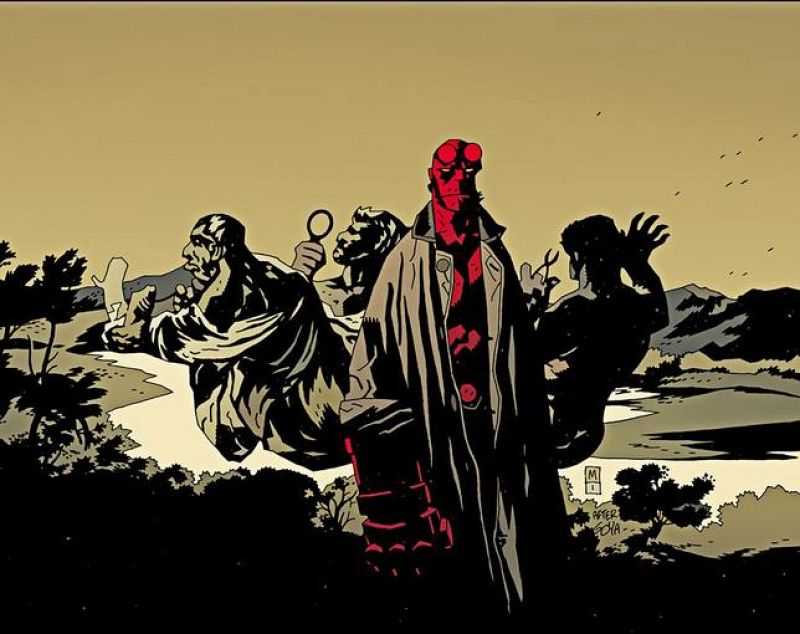 Átropos o Las parcas, de Goya (1819-1823) en una ilustración de Hellboy de Mike Mignola de 2011 