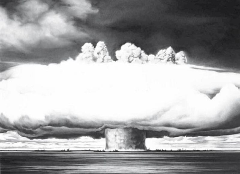 Robert Longo, "Sin título (Atolón Bikini/Baker, 1946)", (2003) 