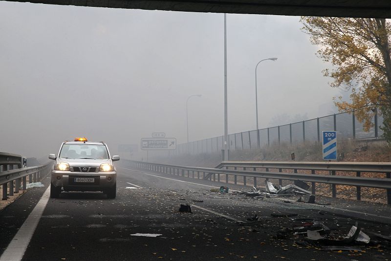 Los daños del fuego en la planta de Campofrío ha llegado a la carretera