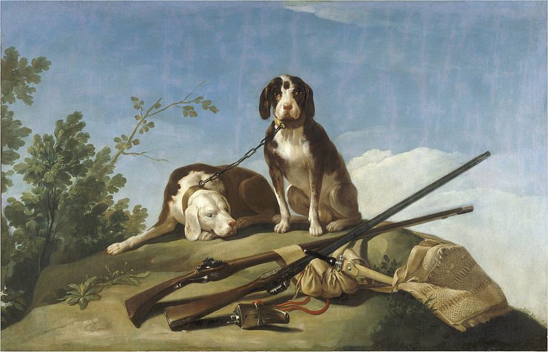 Francisco de Goya, "Perros en traílla", (1775)