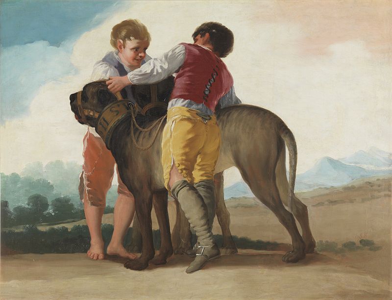 Francisco de Goya, "Niños con perro de presa", (1786)