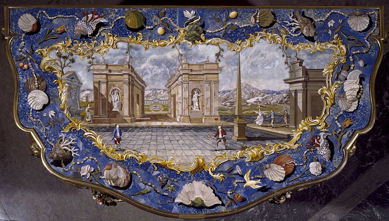 Real Laboratorio de Piedras Duras del Buen Retiro, "El juego del volante" (consola de piedras dura), (1782-88)