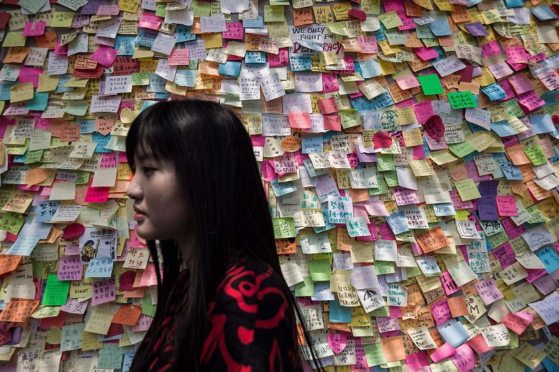 El muro se convirtió en una de las muestras de arte y creatividad del movimiento prodemocracia de Hong Kong