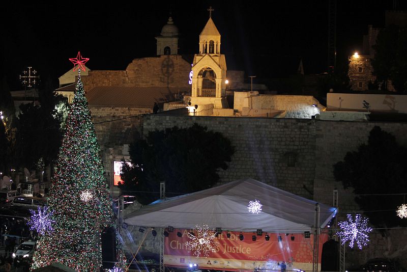 Vista de la Iglesia de la Natividad, en Belén, Palestina