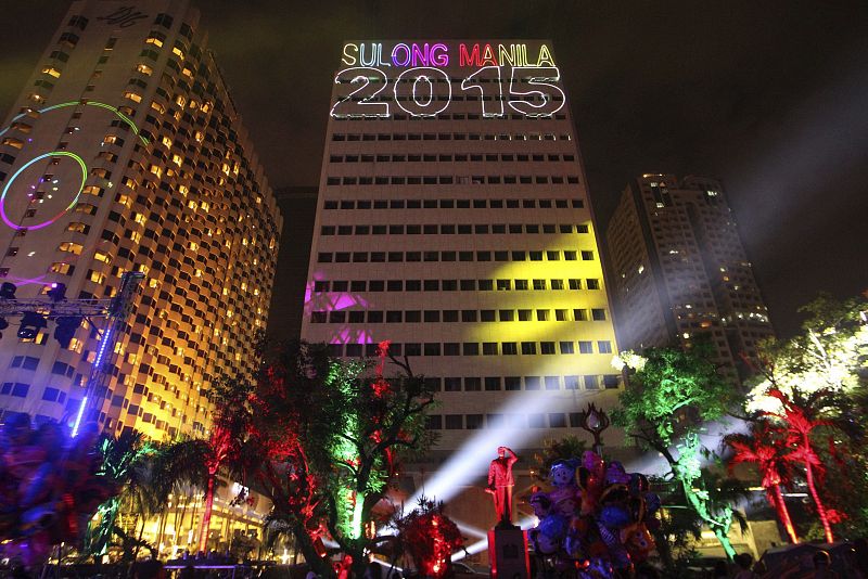 Celebraciones en Manila, en Filipinas, para dar la bienvenida al 2015