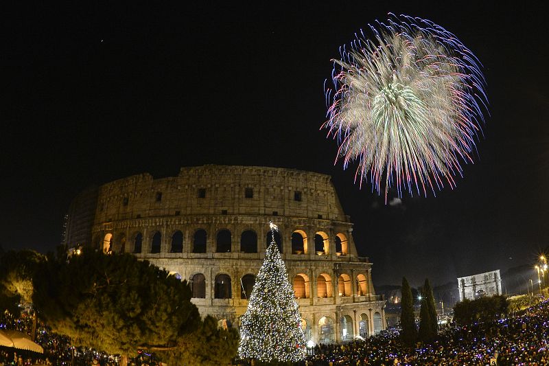 Roma también ha celebrado el nuevo año con espectáculos pirotécnicos.