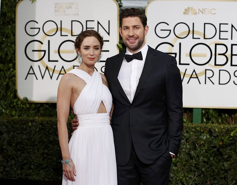 Emily Blunt nominada a mejor actriz de comedia por 'Into the Woods', junto al actor John Krasinski.