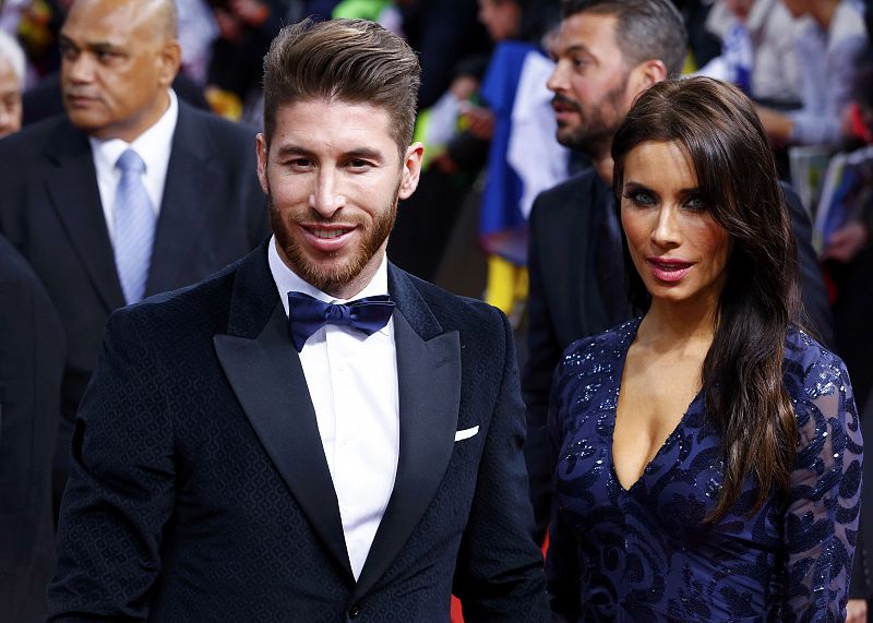 Ramos of Spain arrives with partner Rubio for the FIFA Ballon d'Or 2014 soccer awards ceremony at the Kongresshaus in Zurich