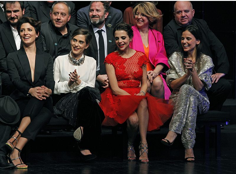 Las actrices Bárbara Lennie, María León, Macarena Gómez y Elena Anaya durante la fiesta de nominados de los XXIX Premios Goya