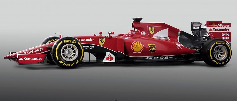 Imagen lateral del nuevo monoplaza SF-15T de Ferrari.