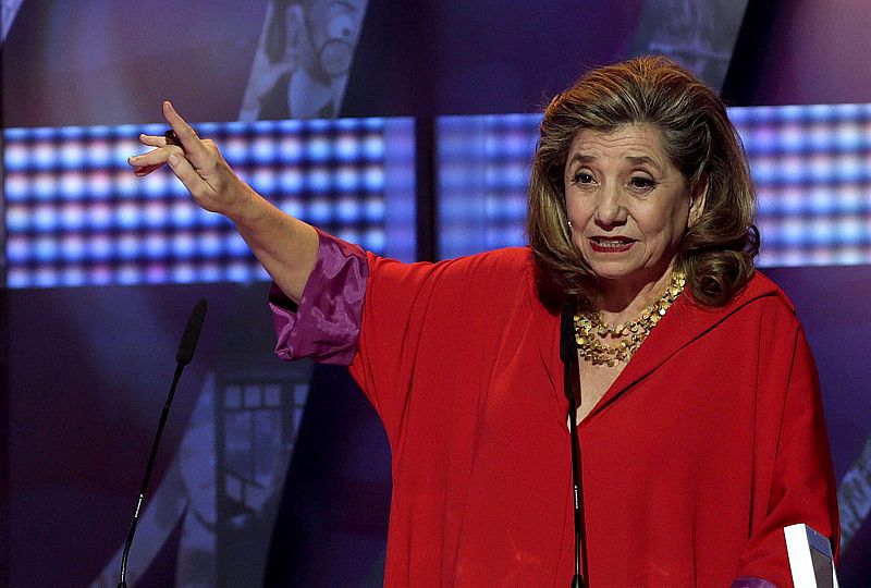 La presidenta de la Academia Catalana de Cinema, Isona Passola, durante su discurso en la gala de entrega de los VII Premios Gaudí.