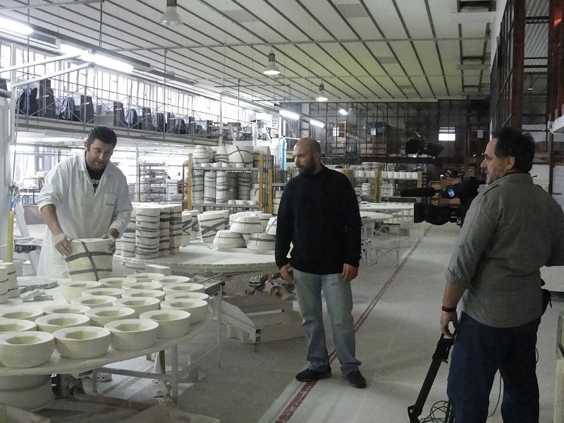 Fase de vaciado en la fábrica de Sargadelos