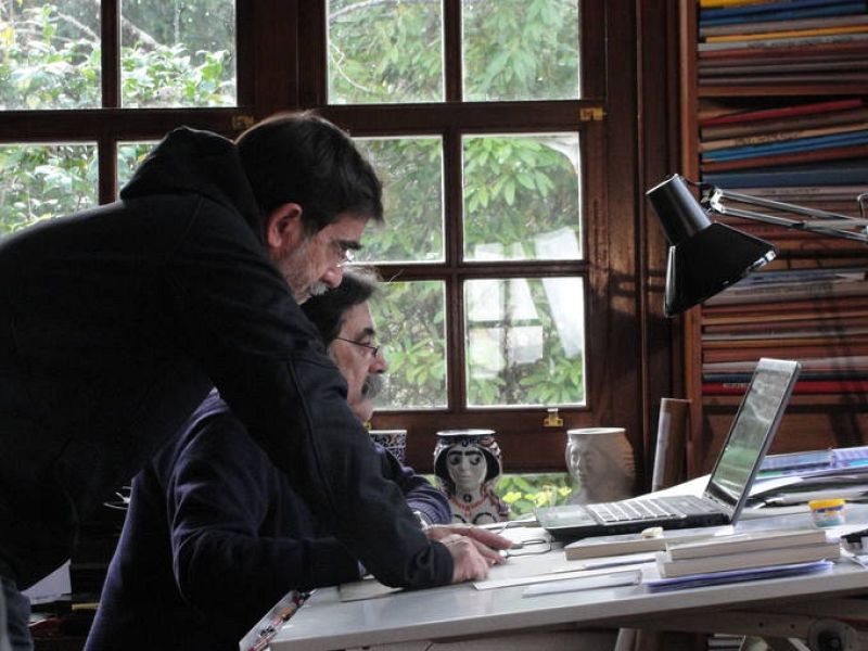 Con Xosé Vizoso, diseñador de Sargadelos