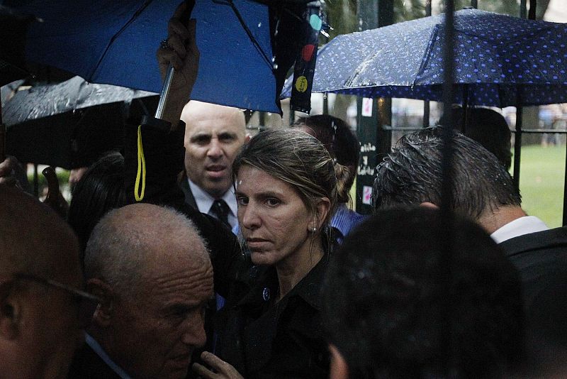 La juez Sandra Arroyo Salgado, exmujer del fiscal Alberto Nisman, durante la marcha silenciosa en su honor celebrada en Buenos Aires.