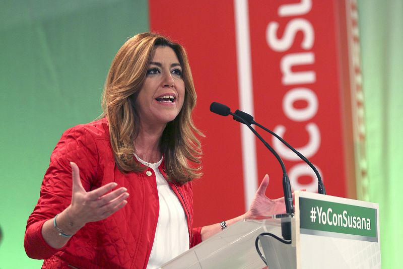 La candidata del PSOE, Susana Díaz, ha elegido Almería para el arranque de la campaña