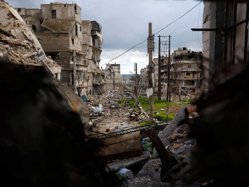 Un barrio de la zona rebelde de Alepo, destrozado por los bombardeos.