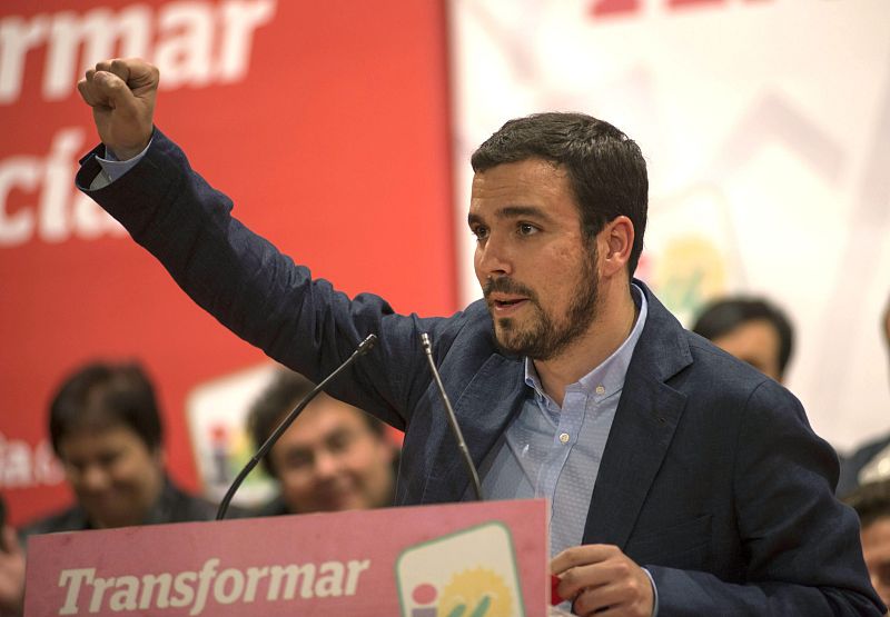 El candidato de IU a la Presidencia del Gobierno, Alberto Garzón, en Jaén, donde ha acompañado al candidato de su partido, Antonio Maíllo.