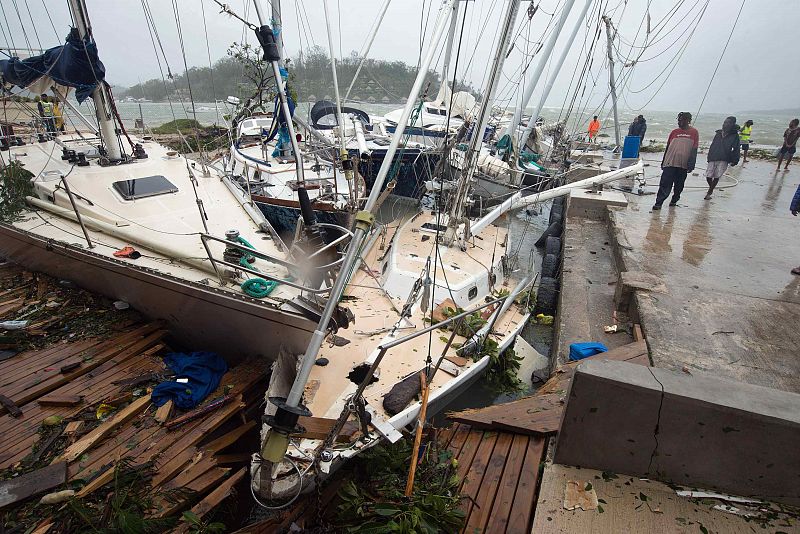 Daños provocados por el ciclón Pam en Port Vila, capital de Vanuatu