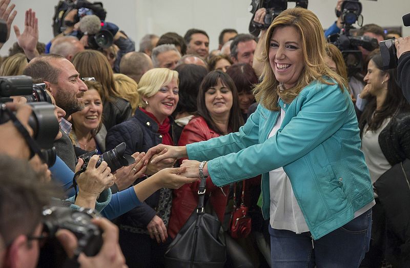 Susana Díaz califica de "histórica" la victoria del PSOE en Andalucía y señala que abre un "tiempo nuevo" para todos los andaluces.