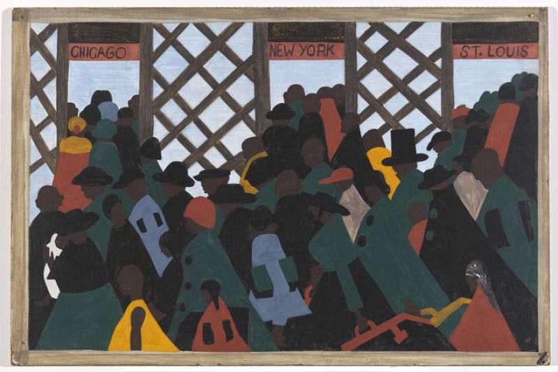 Jacob Lawrence. The Migration Series. ¿Durante la Guerra Mundail hubo una gran migración de negros del sur al norte¿, (1940-41)