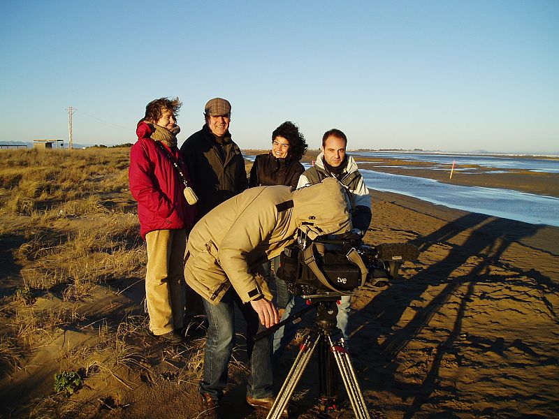 El equipo en el delta del Ebro