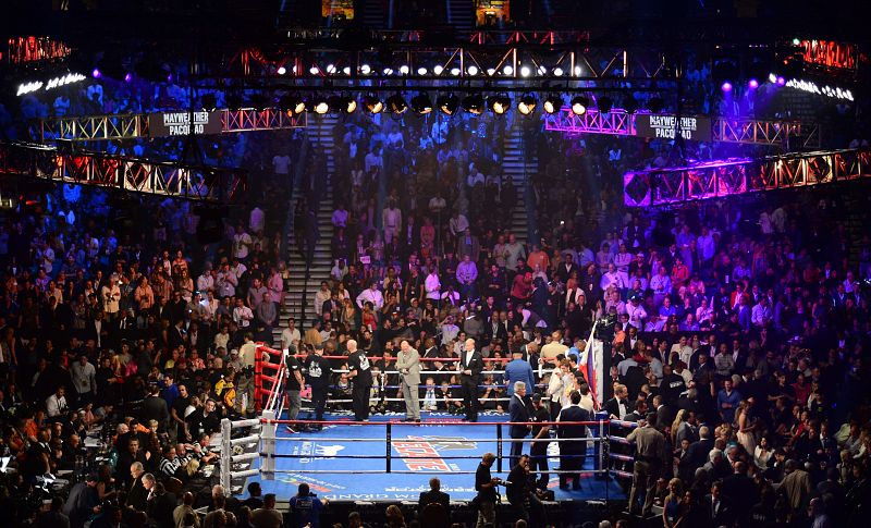 Vista del mítico MGM de Las Vegas momentos antes del inicio del combate.