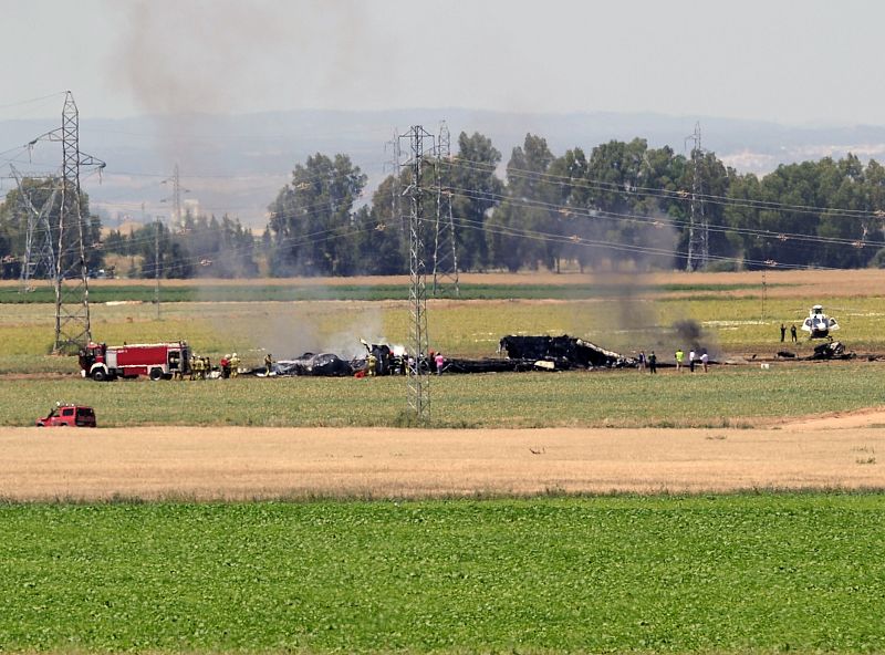 Zona en la que se ha estrellado el avión en Sevilla