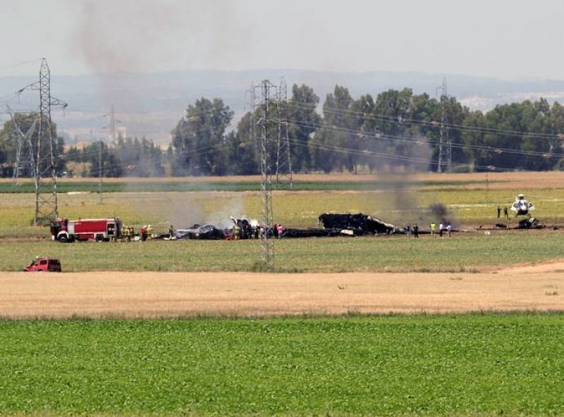 Zona en la que se ha estrellado el avión en Sevilla