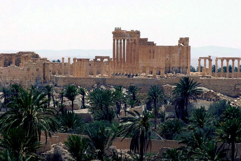 Palmira se sitúa junto a un oasis y es Patrimonio de la Humanidad por la UNESCO.