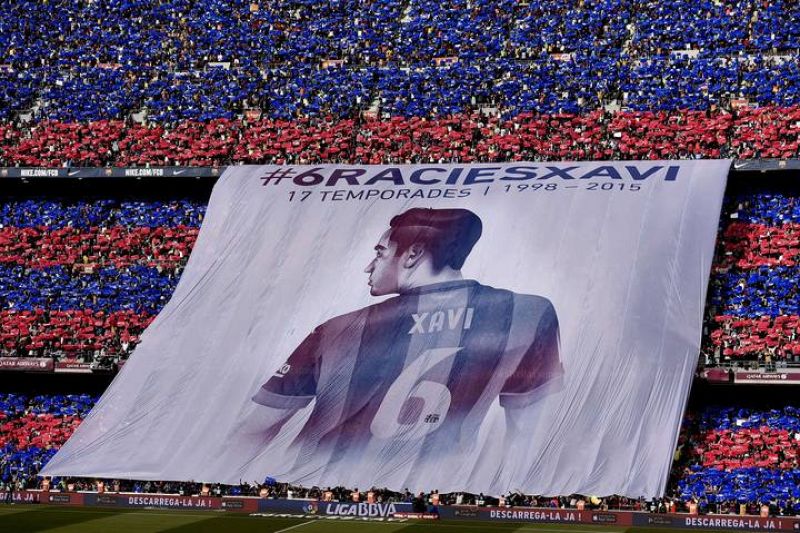 Así lucían las gradas del coliseo del Barça para despedir a Xavi Hernández.