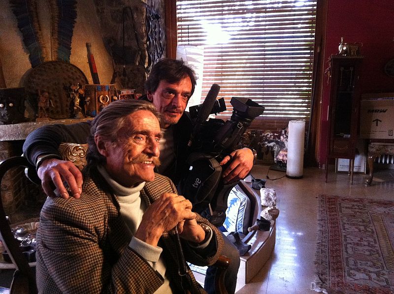 Miguel con el cámara José Luis de la Torre