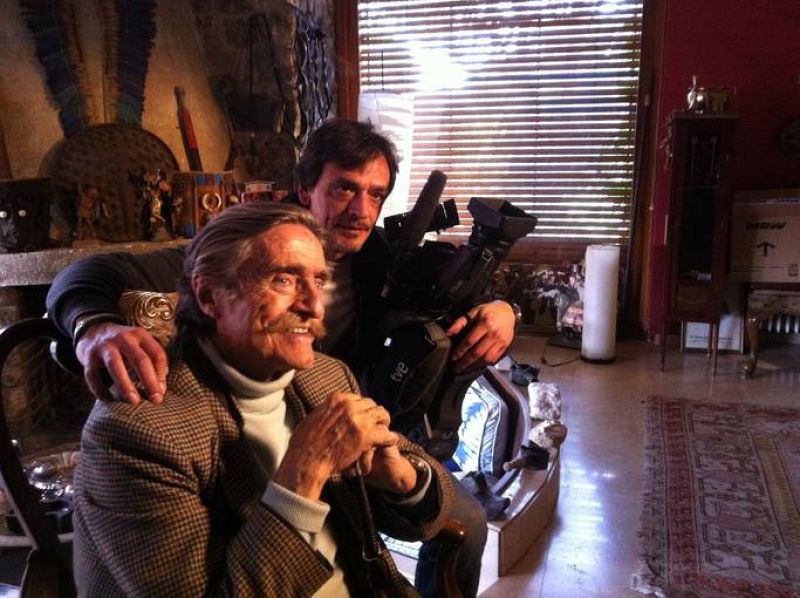 Miguel con el cámara José Luis de la Torre