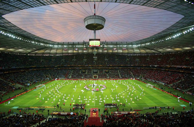 Vista general del Estadio Nacional de Varsovia durante la ceremonia de apertura.