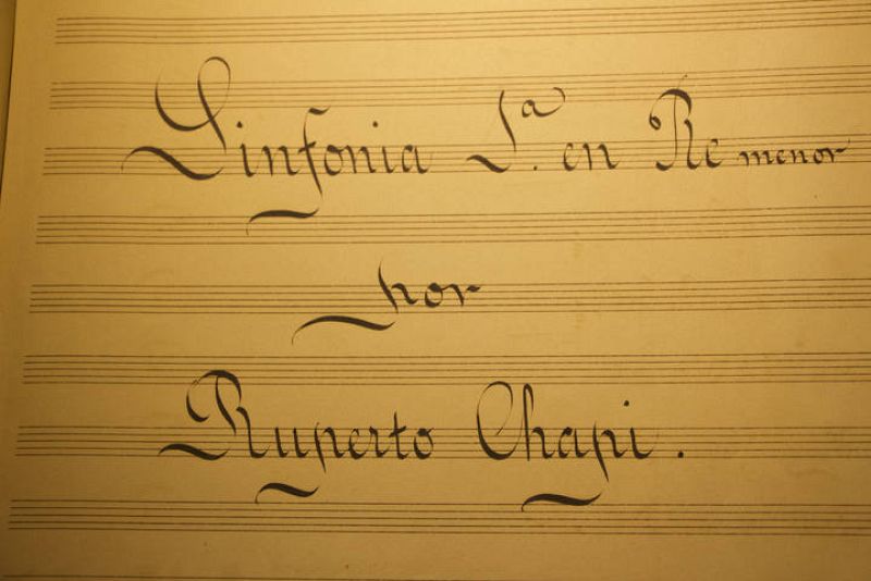  Partitura original dee la primera sinfonía de Ruperto Chapí