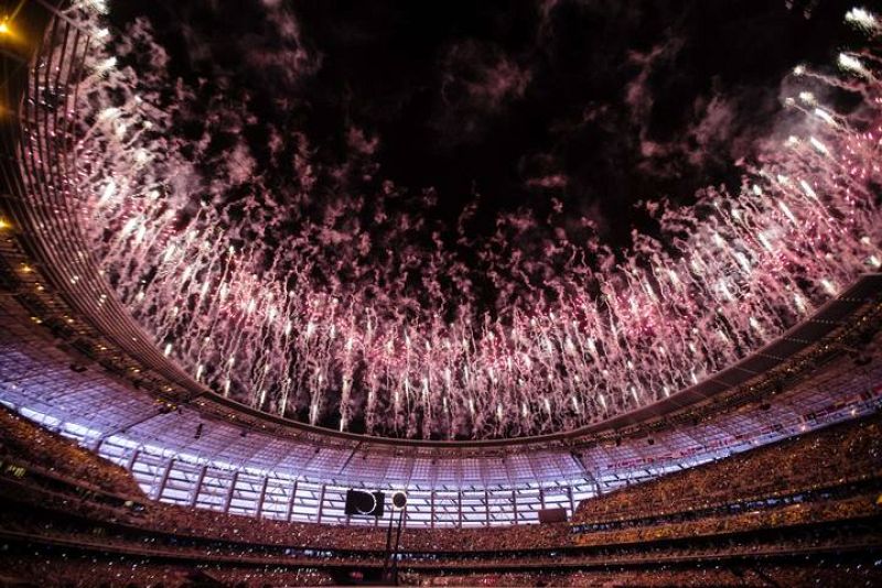 Los fuegos de inauguración.