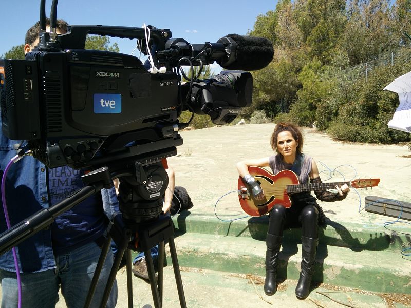 Un momento de rodaje del programa especial de 'Cachitos' para este Día de la Música', con el título 'Música para el fin del mundo'