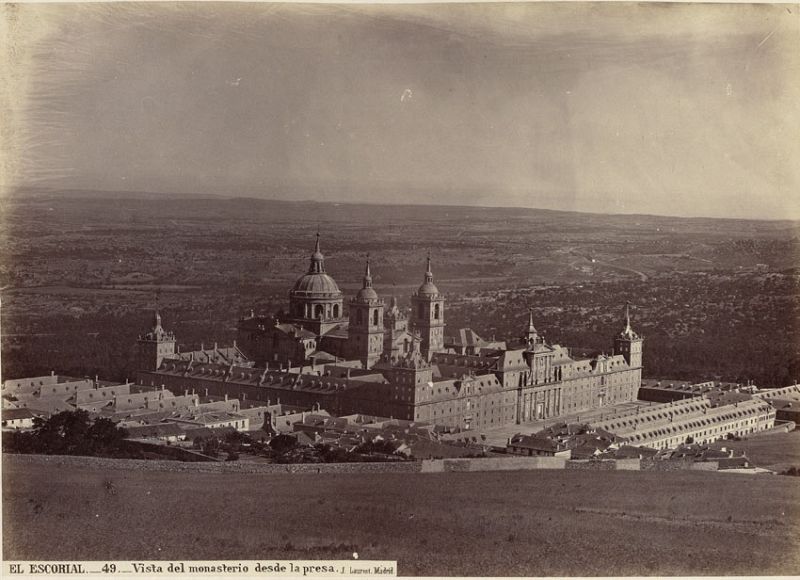 "El Escorial, vista del monasterio desde la presa", Laurent , s. XIX