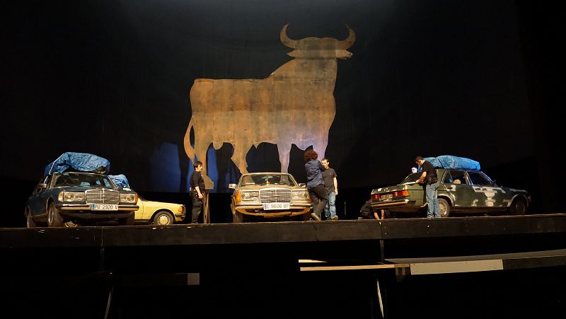 Un instant dels assajos de l'òpera "Carmen" al Liceu de Barcelona