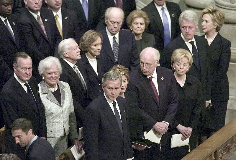 En el funeral de Ronald Reagan