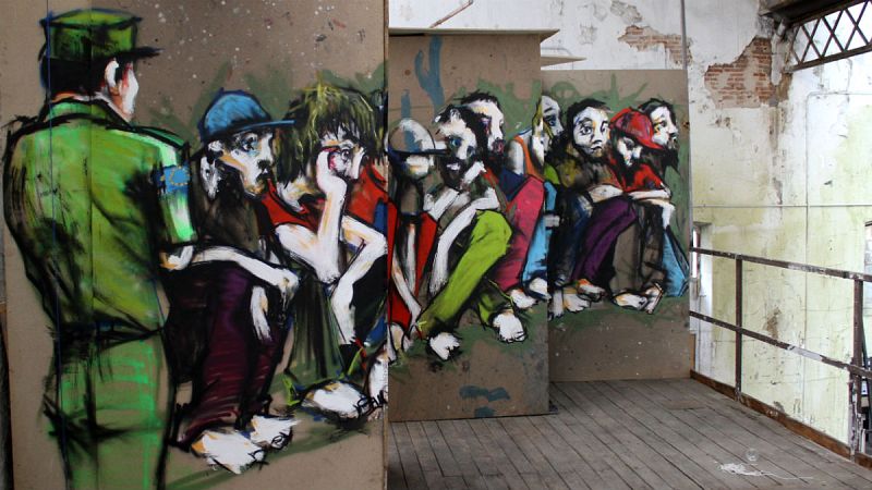 'Forbidden Planet. Border Control'. Obra de Ze Carrión de la exposición 'Solos' en La Neomudéjar.