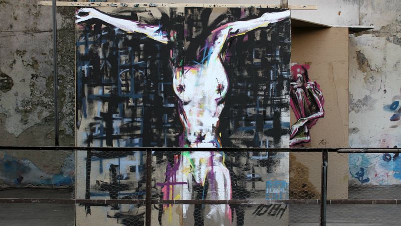 Virgen de la Resurrección. Obra de Ze Carrión de la exposición 'Solos' en La Neomudéjar.