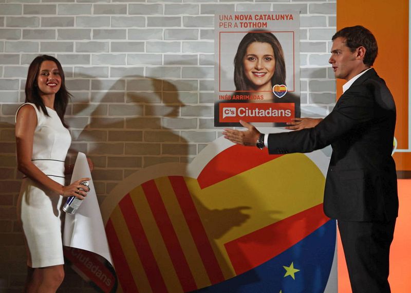 Albert Rivera ha acompañado en Barcelona a la candidata de su formación, Inés Arrimadas 