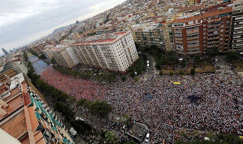 La manifestación de la llamada "Via Lliure hacia la República catalana) fue organizada por Ara es l'Hora, en la que participan la Asamblea Nacional de Cataluña (ANC) y Òmnium Cultural. Cientos de miles de personas salieron a la calle en Barcelona en