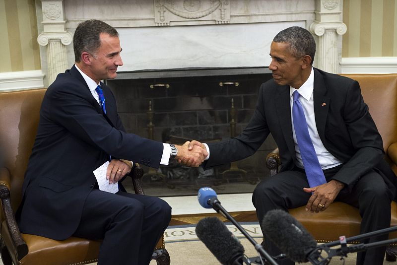 Encuentro del rey Felipe VI con el presidente de Estados Unidos, Barack Obama, en la Casa Blanca