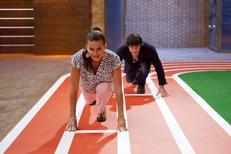 El plató se convierte en una pista de atletismo