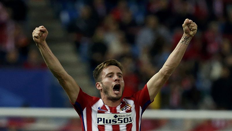 Saúl Ñíguez celebra su gol anotado ante el Astana.