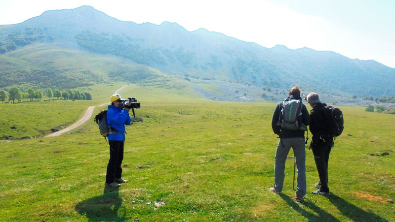 Preparando el ascenso a la cresta de los montes vascos