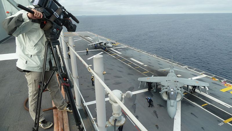 El Harrier, de la Flotilla de la Armada