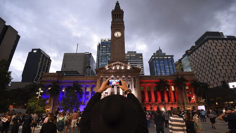 Concentración silenciosa en la ciudad australiana de Brisbane.
